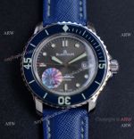 JH Replica Blancpain Fifty Fathoms Swiss Watch Blue Bezel Grey Dial 45mm